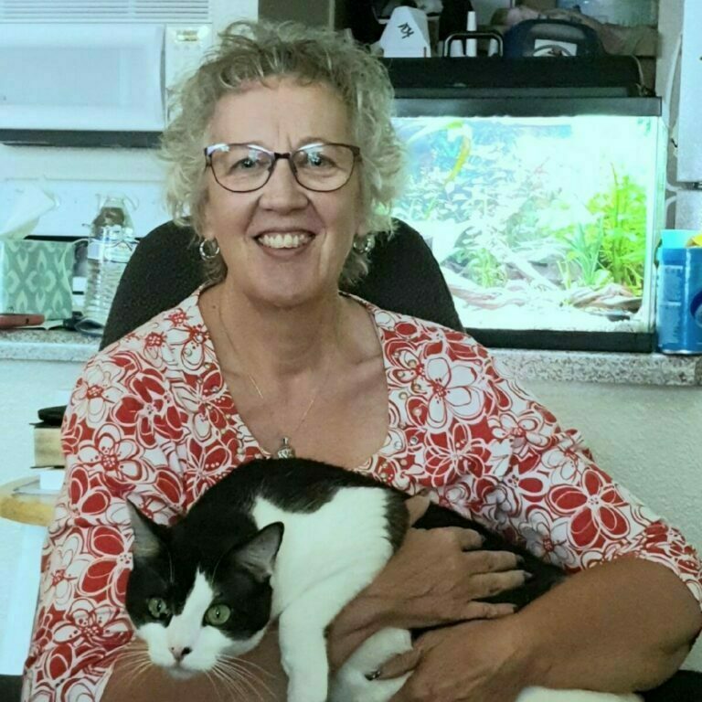 Theresa Nichols profile photo and black and white cat